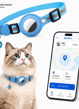 Kattenhalsband inclusief Tag Geschikt voor Android Find My Device