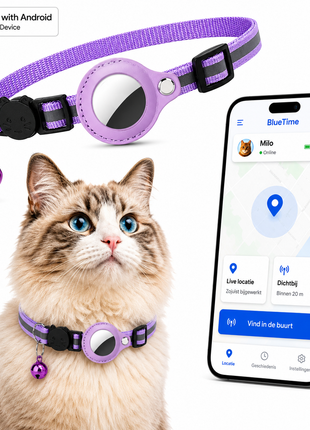 Kattenhalsband inclusief Tag Geschikt voor Android Find My Device