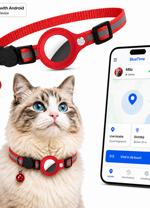 Kattenhalsband inclusief Tag Geschikt voor Android Find My Device