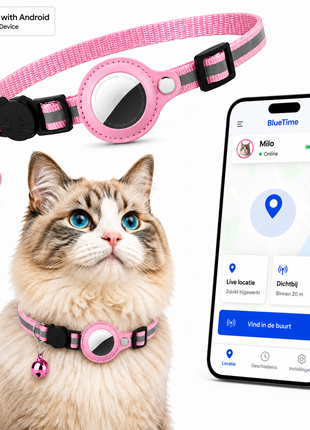 Kattenhalsband inclusief Tag Geschikt voor Android Find My Device
