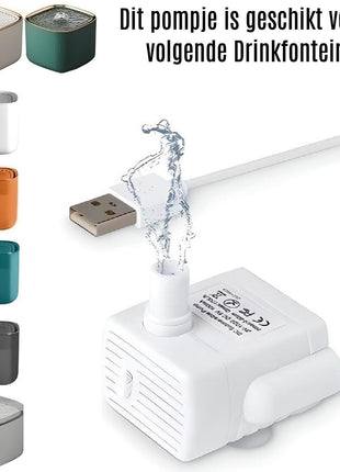 Drinkfontein Pomp USB stekker  Snoer 1,5e meter