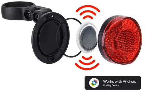 Rood Reflecterende Achterlamp voor Veiligheid & Tracking Geschikt voor Android Find My Device