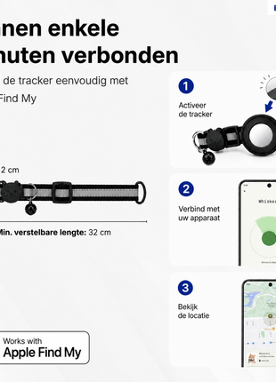 Kattenhalsband Inclusief Tag Geschikt voor Apple FInd My