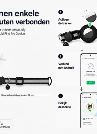 Kattenhalsband inclusief Tag Geschikt voor Android Find My Device