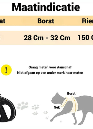 Kattenharnas met Riem Inclusief Tag + Tagcase Geschikt voor Apple Find My