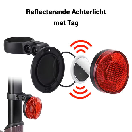 Rood Reflecterende Achterlamp voor Veiligheid & Tracking Geschikt voor Android Find My Device