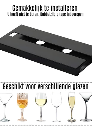 Wijnglazenhouder Zwart